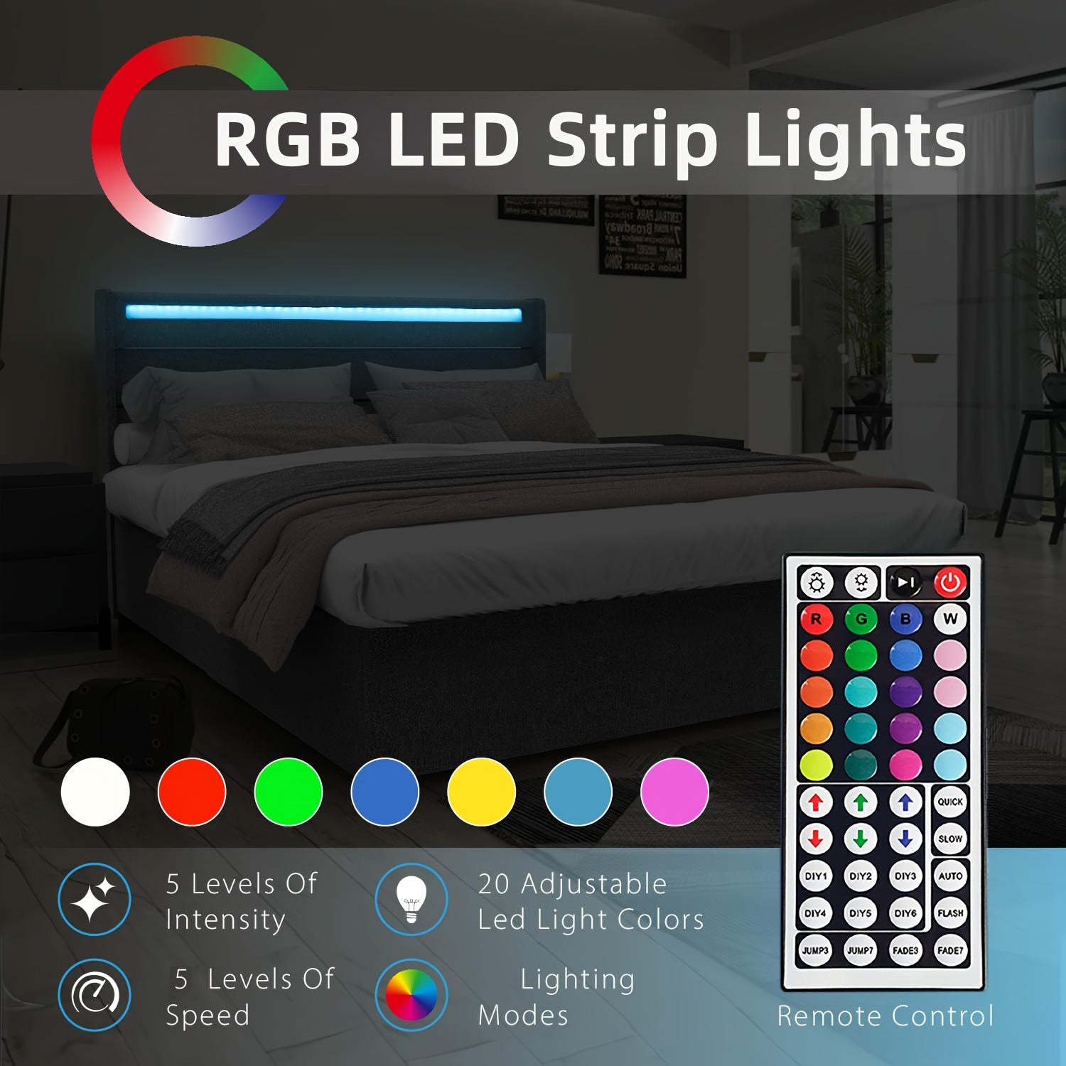 LED-strips med farveskift og fjernbetjening