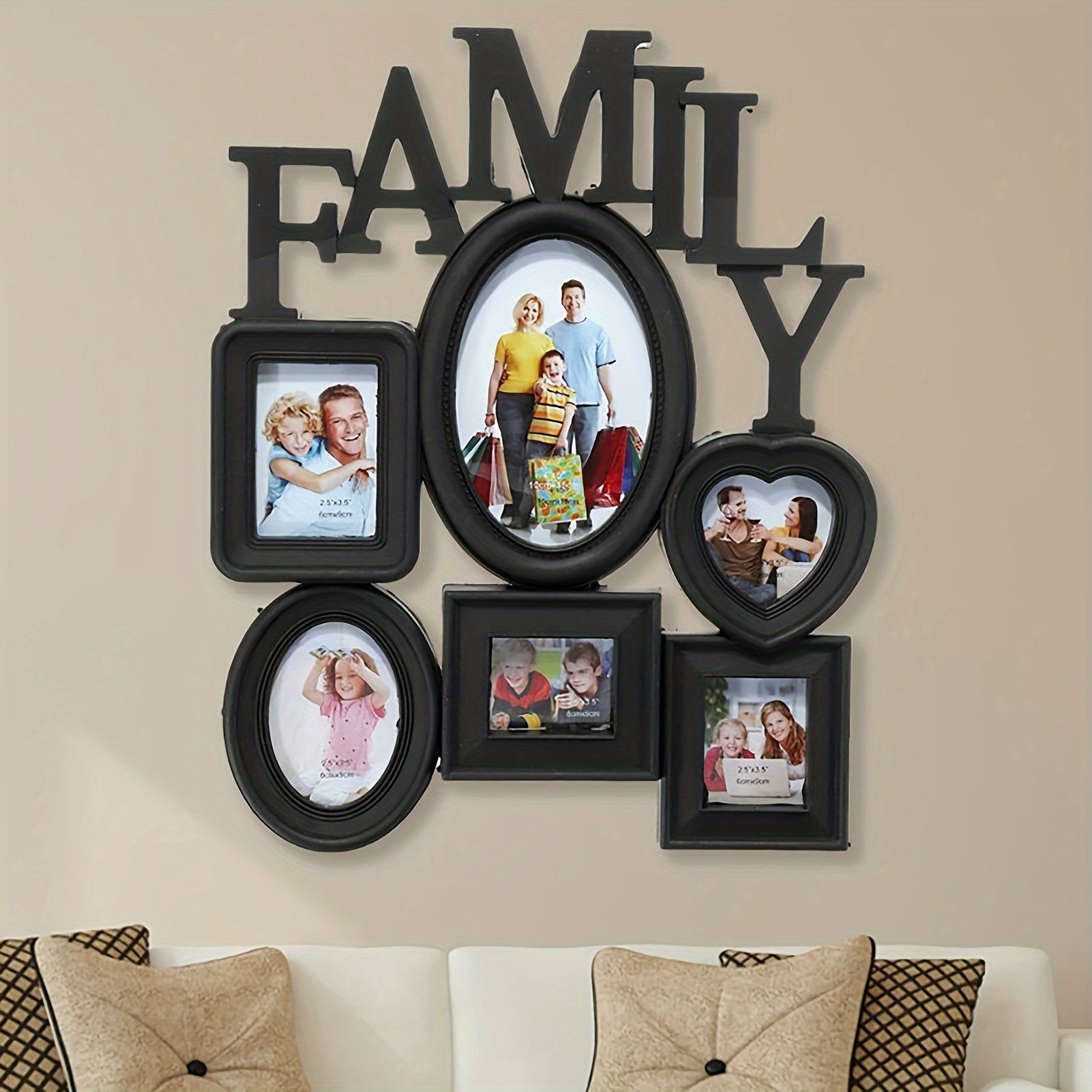 Set collage cornice per foto di famiglia da parete