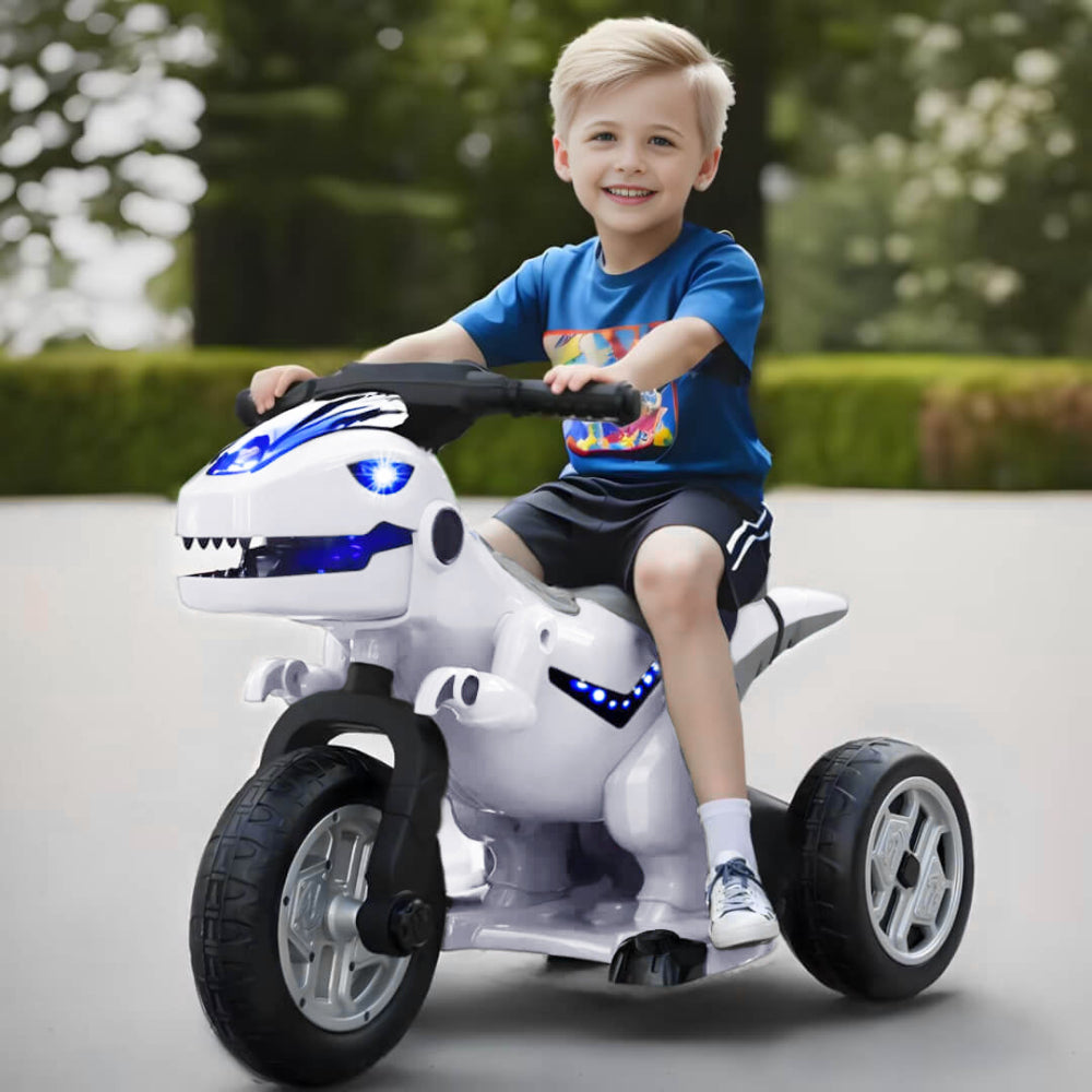 12V Kids Electric Motorcycle 3 Wheels Dinosaur Car Dual Drive Ride On Car For Boys & Girls - Image 2