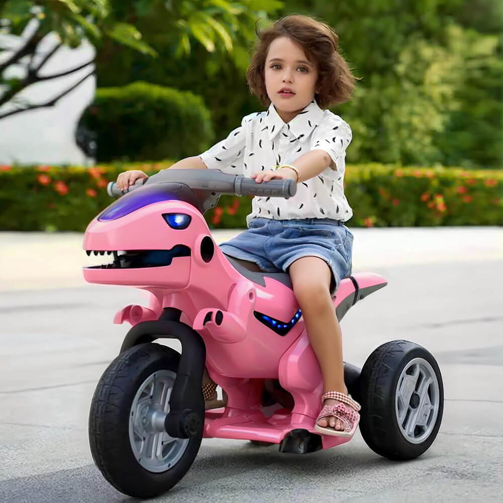 12V Kids Electric Motorcycle 3 Wheels Dinosaur Car Dual Drive Ride On Car For Boys & Girls - Image 3