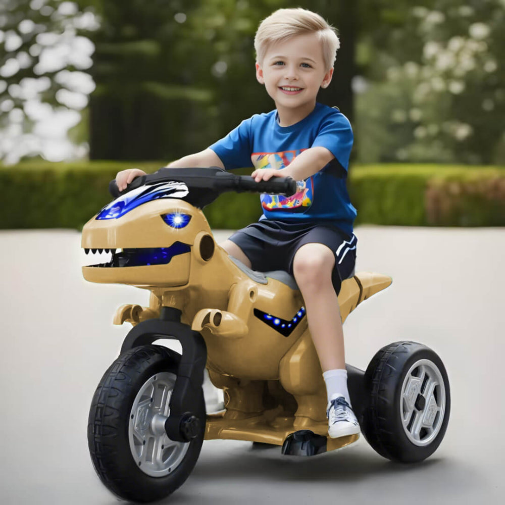 12V Kids Electric Motorcycle 3 Wheels Dinosaur Car Dual Drive Ride On Car For Boys & Girls - Image 4
