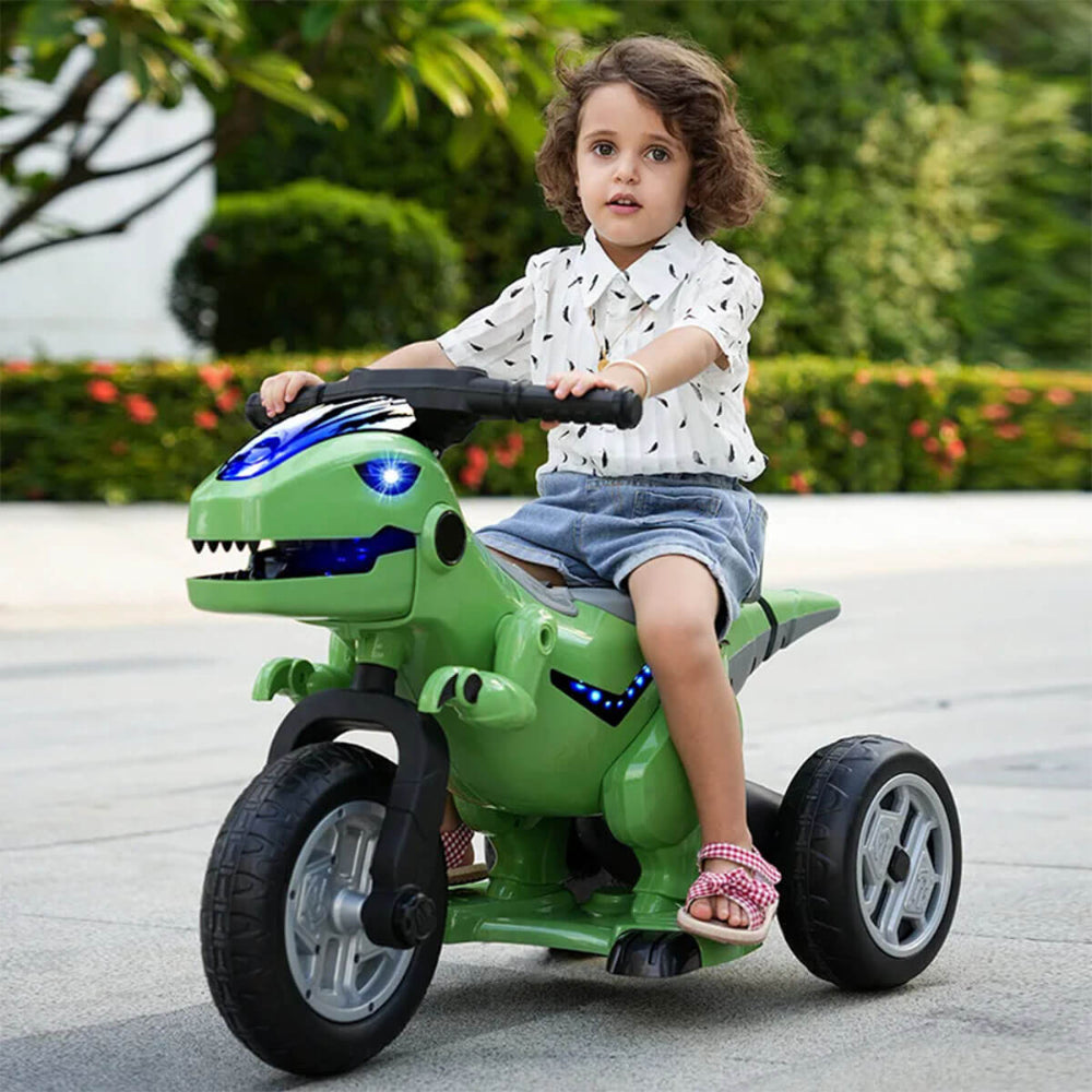 12V Kids Electric Motorcycle 3 Wheels Dinosaur Car Dual Drive Ride On Car For Boys & Girls - Image 9