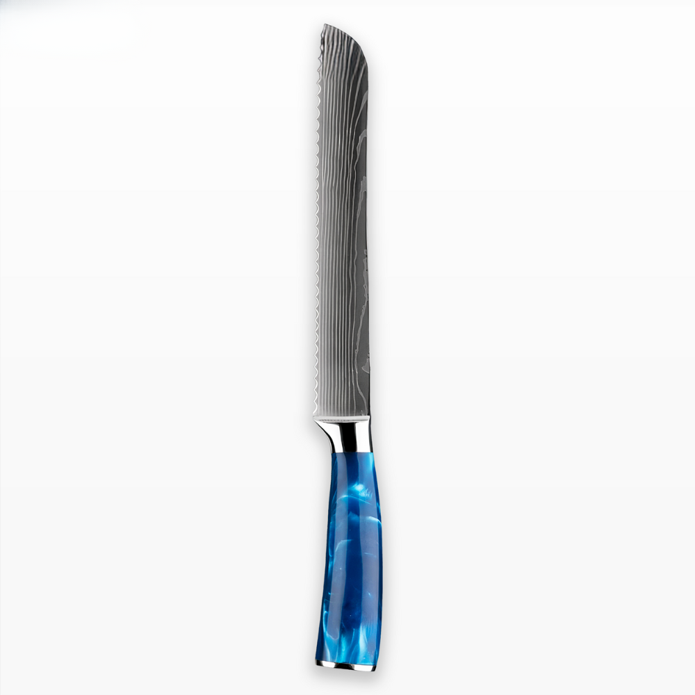 Køkkensæt med knive Blåt håndtag i harpiksdesign