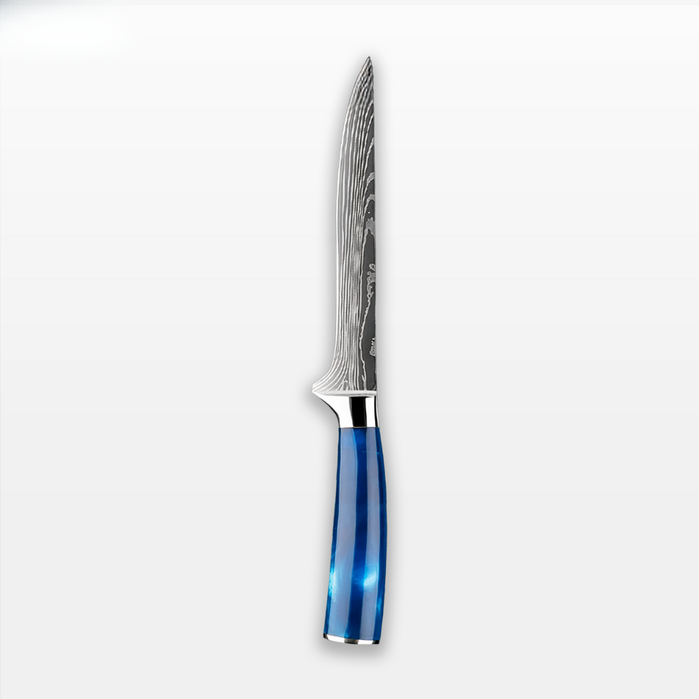 Køkkensæt med knive Blåt håndtag i harpiksdesign