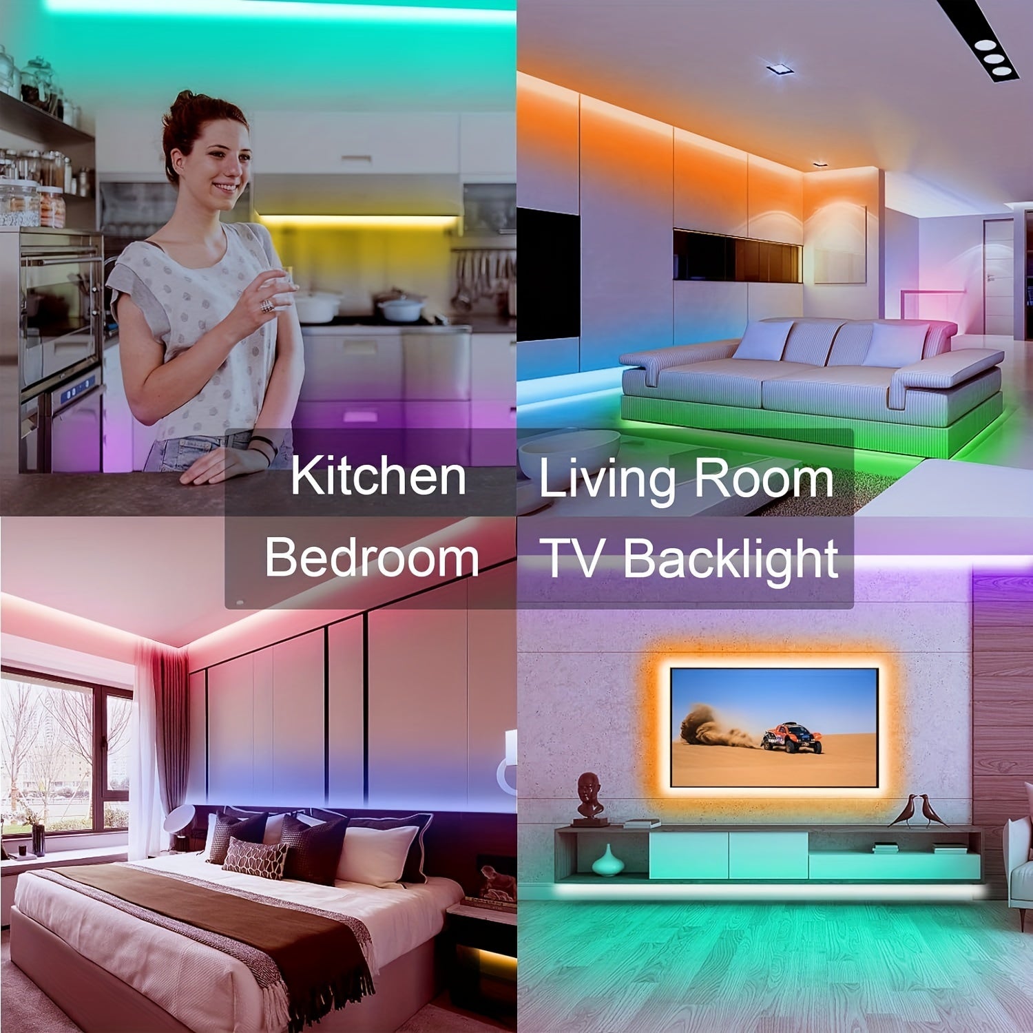 LED-strips med farveskift og fjernbetjening