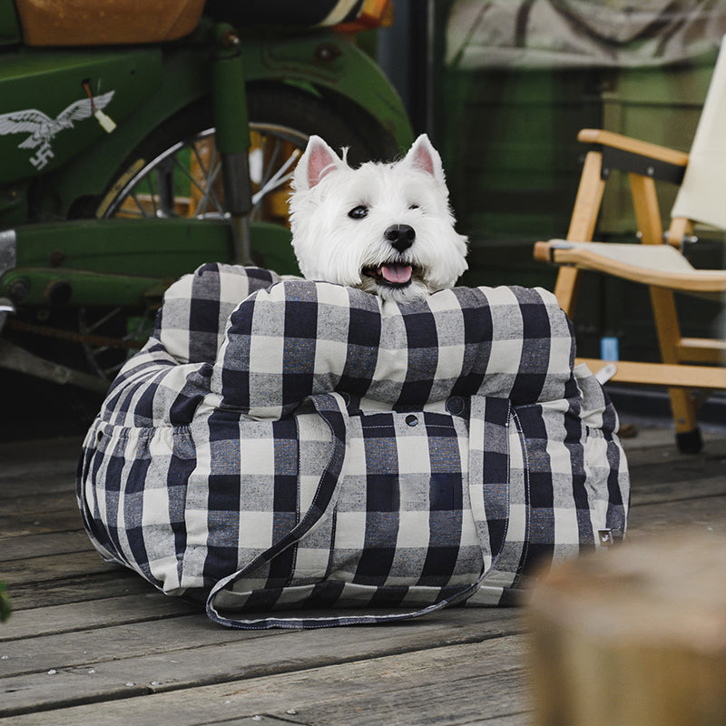 Dog Car Seat with Safety Strap and Cushion