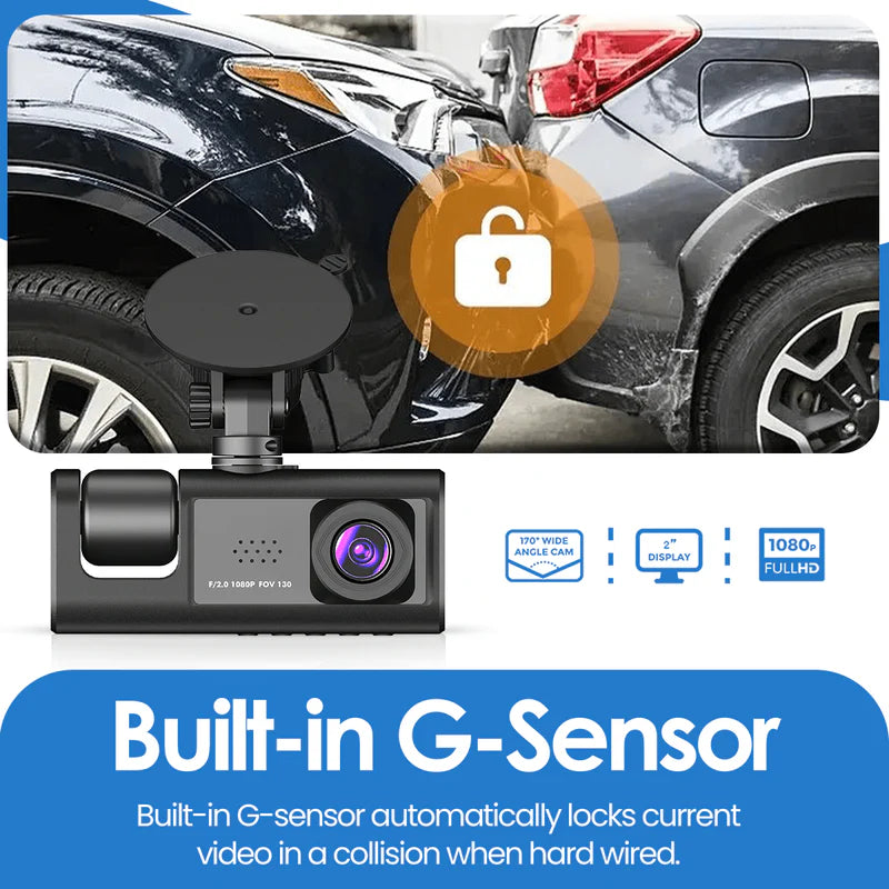 Dash Cam tredobbelt linse bilkamera natvision
