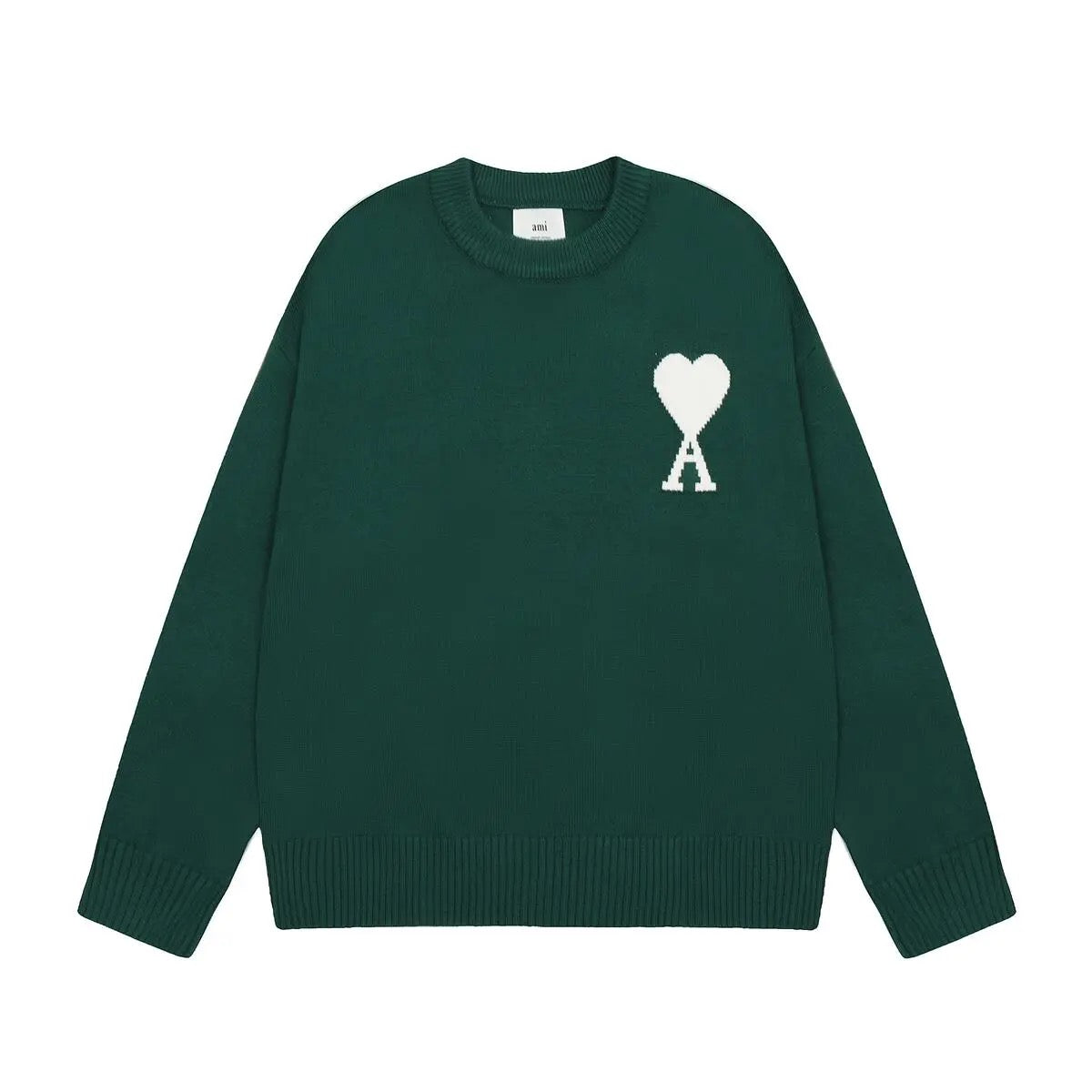 Wool Knit Jumper with Heart Logo Design