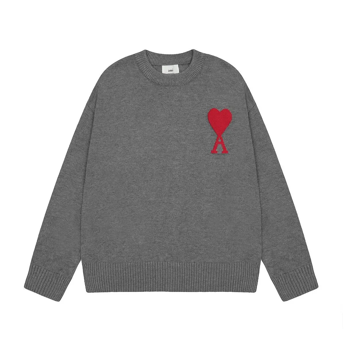 Wool Knit Jumper with Heart Logo Design