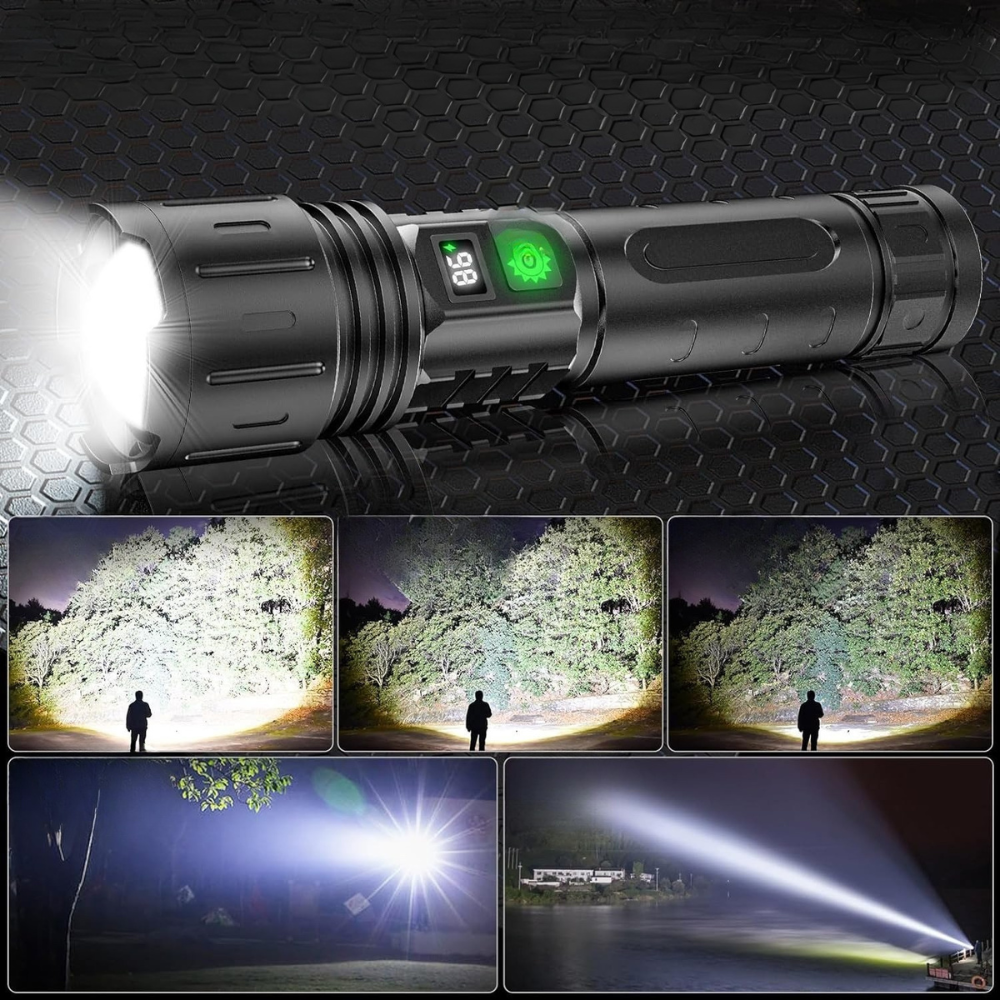 LED Torch High Lumens Tactical Flashlight Set