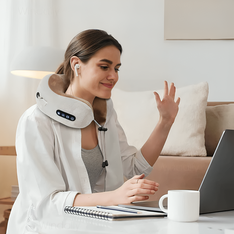 Nakkepude Massager Fløjl Hukommelsesskum Rejse