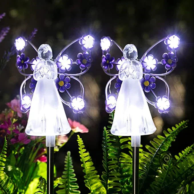 Lanterne de jardin LED Ange solaire Luminous Haven – Éclairage extérieur élégant pour jardins et mémoriaux