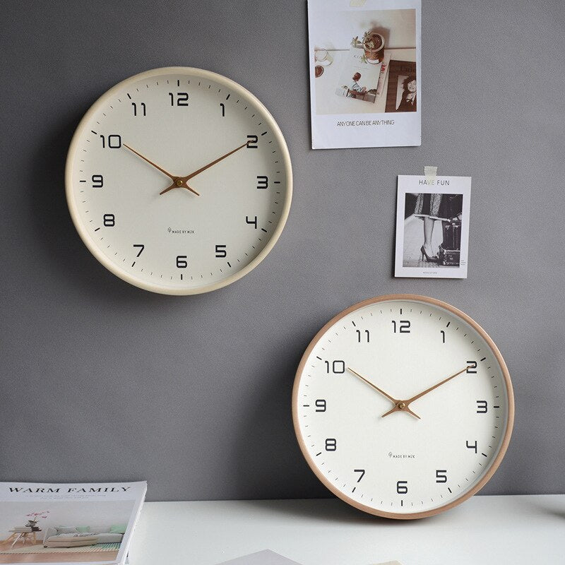 NordicGlow Dřevěné nástěnné hodiny - minimalistický skandinávský design pro nadčasovou eleganci