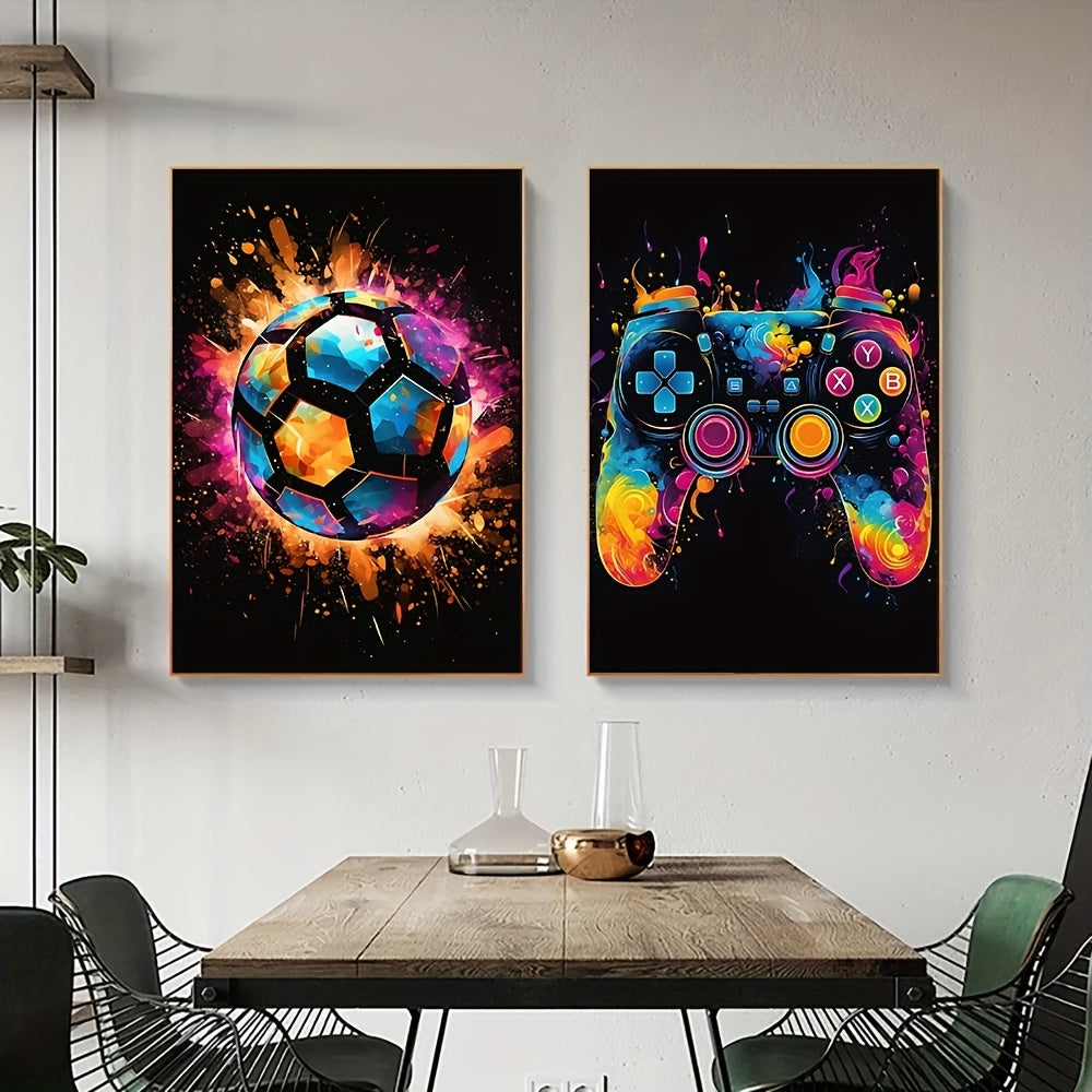 Set di quadri astratti con stampe di calcio da gioco