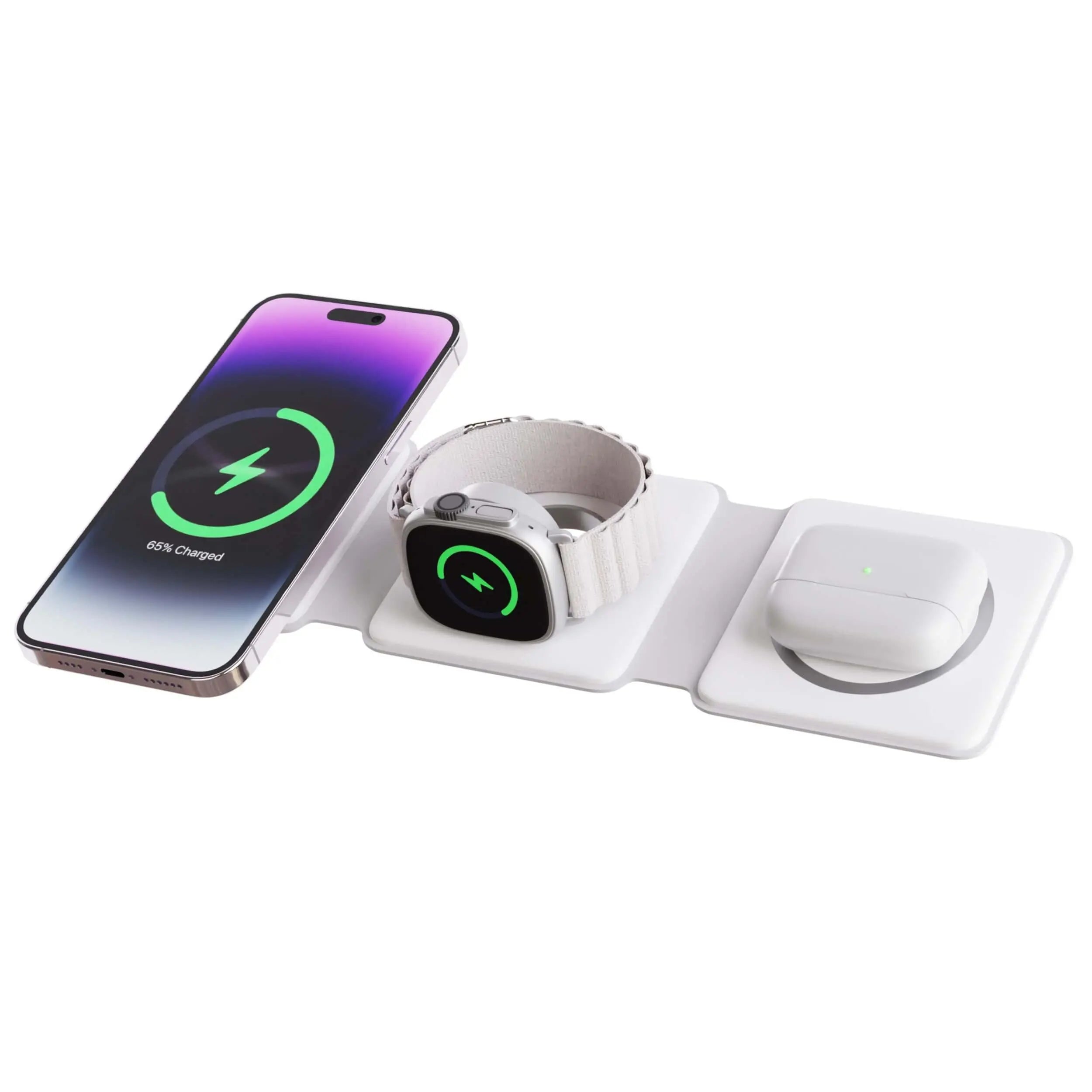 Trådløs opladningsplade foldbar rejse dock