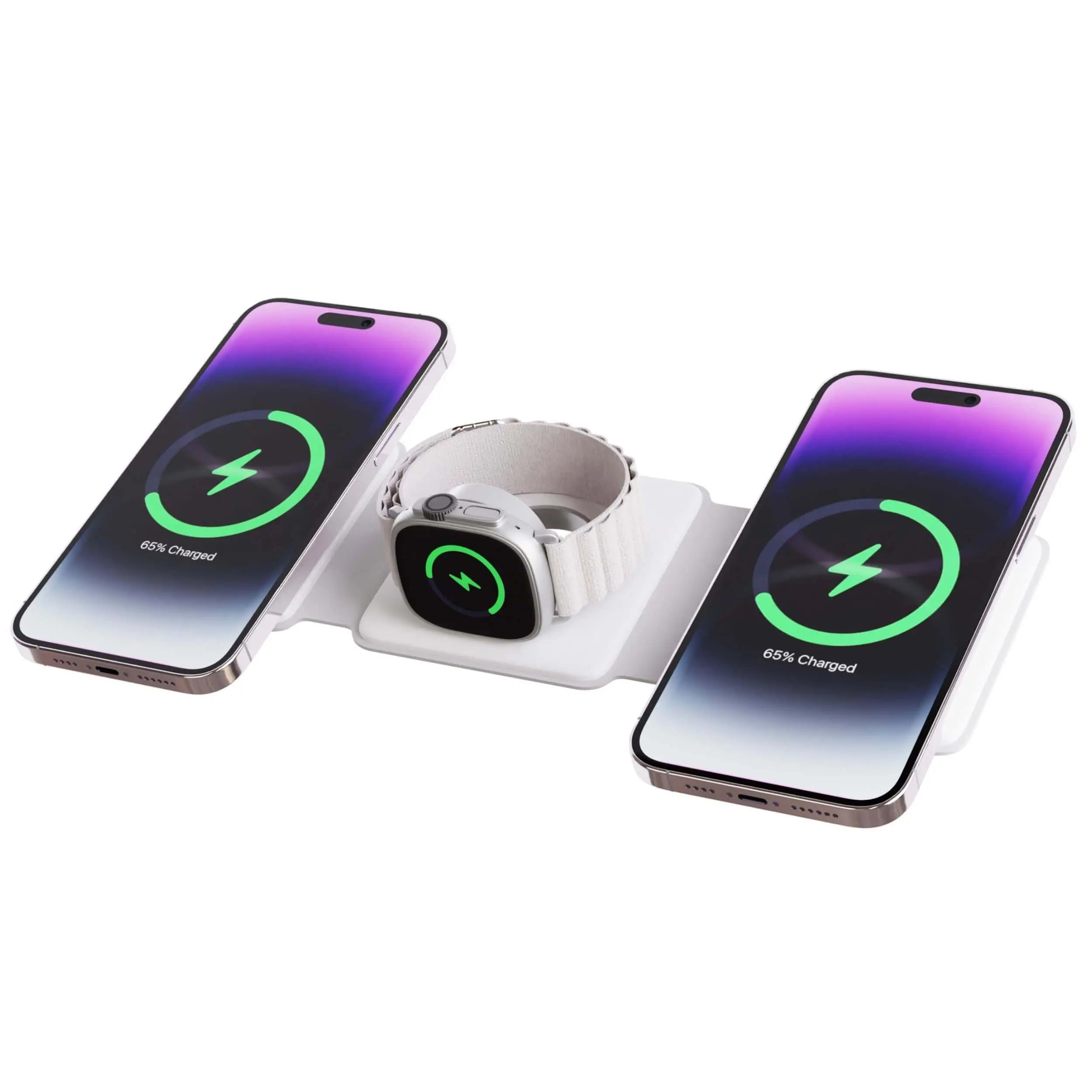 Trådløs opladningsplade foldbar rejse dock