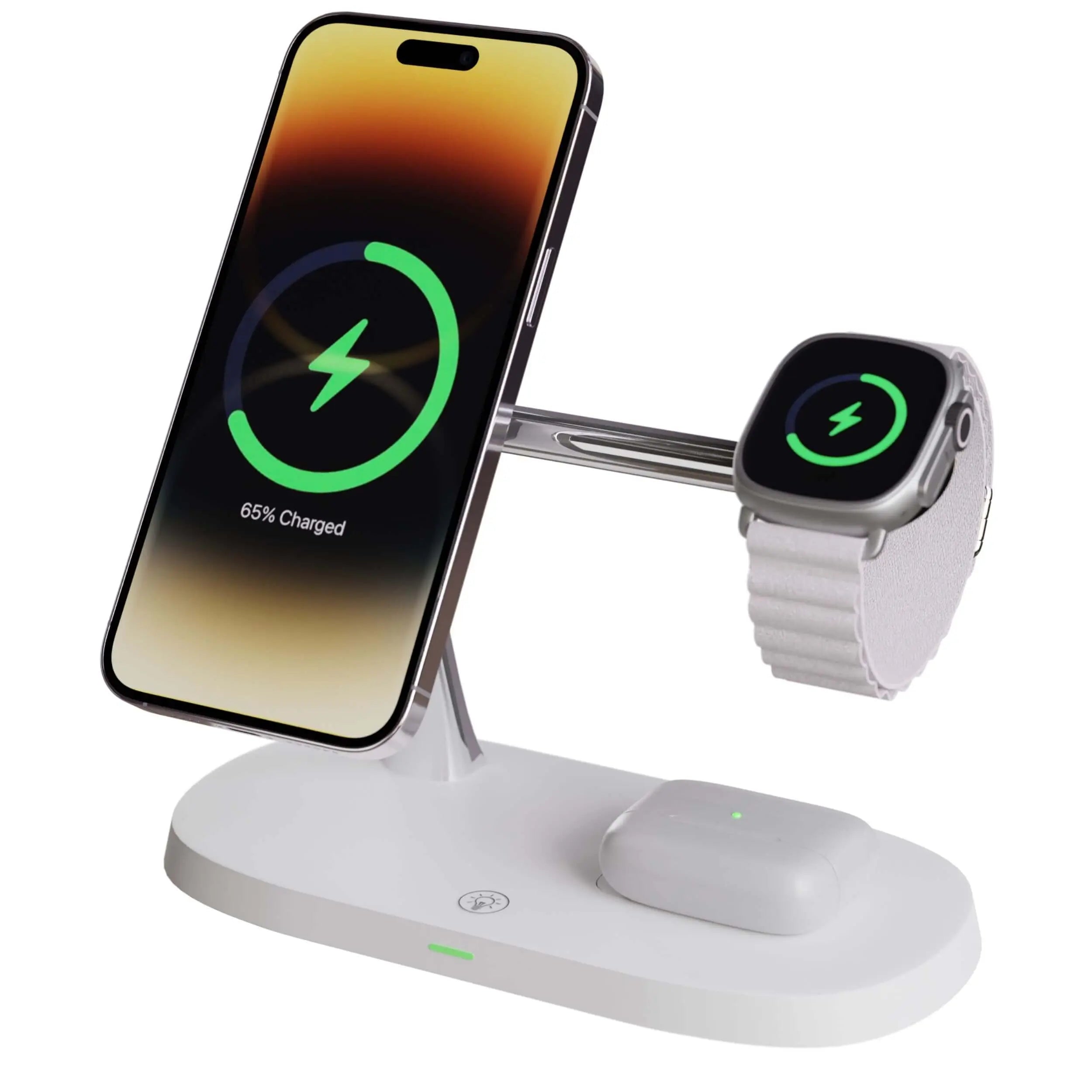 Trådløs opladningsstation med magnetisk stander