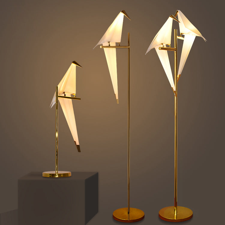 Moderne origami fugle gulvlampe