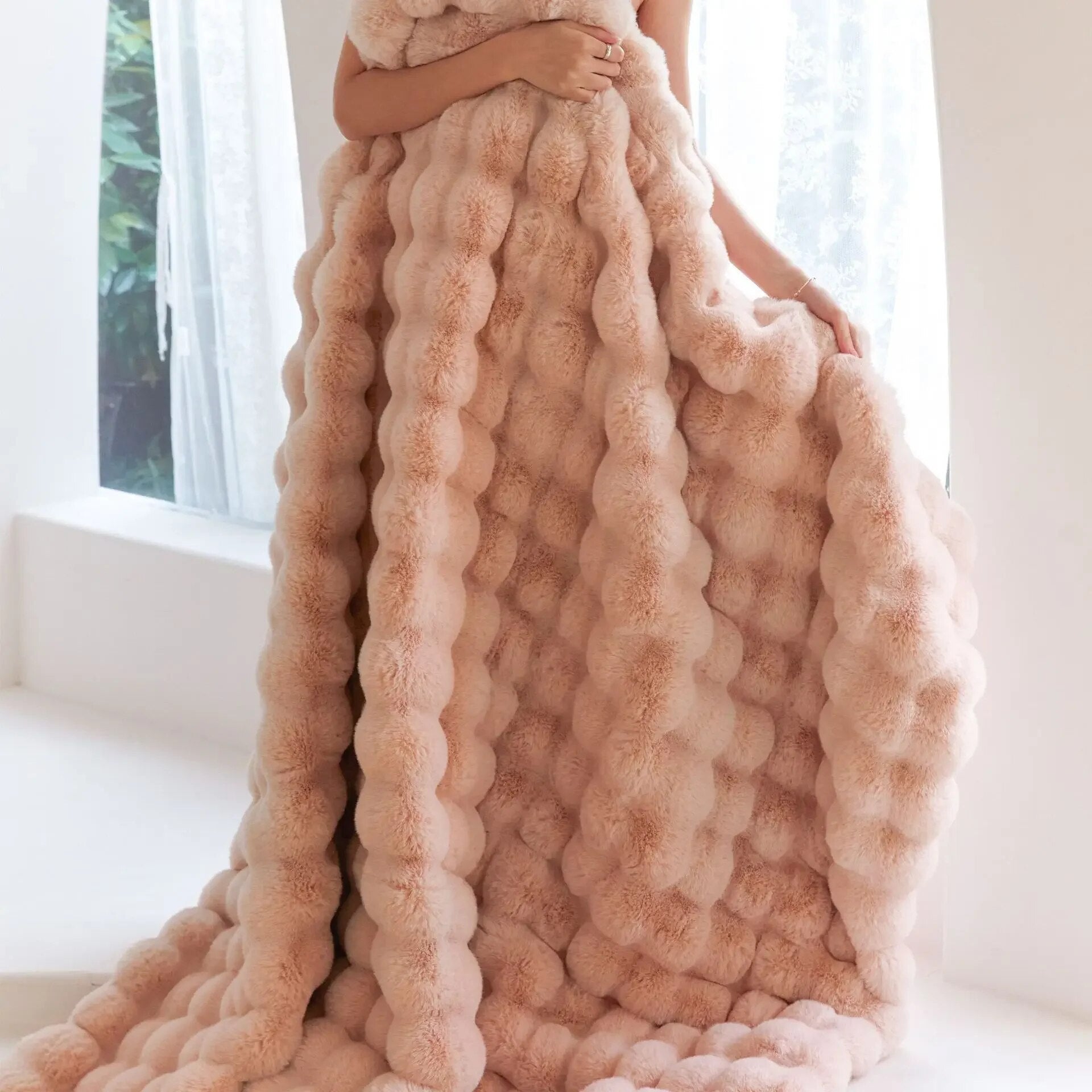 Fleece tæppe til sofa og seng