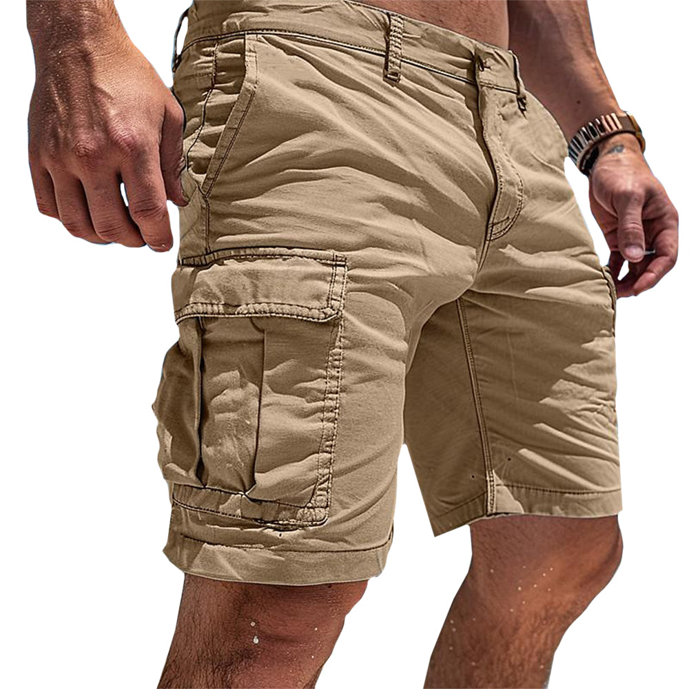 Bomulds cargoshorts med lommer til mænd