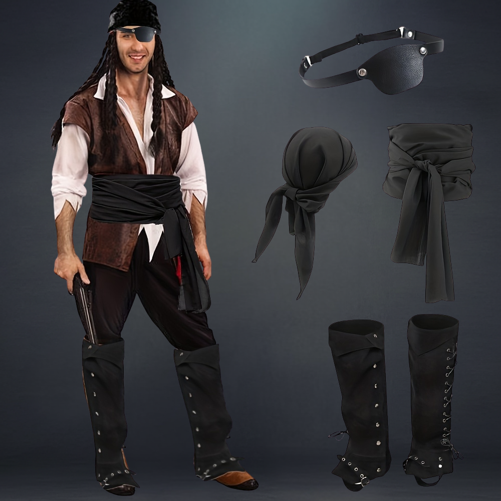 Halloween Male Pirate Outfit Costume Set