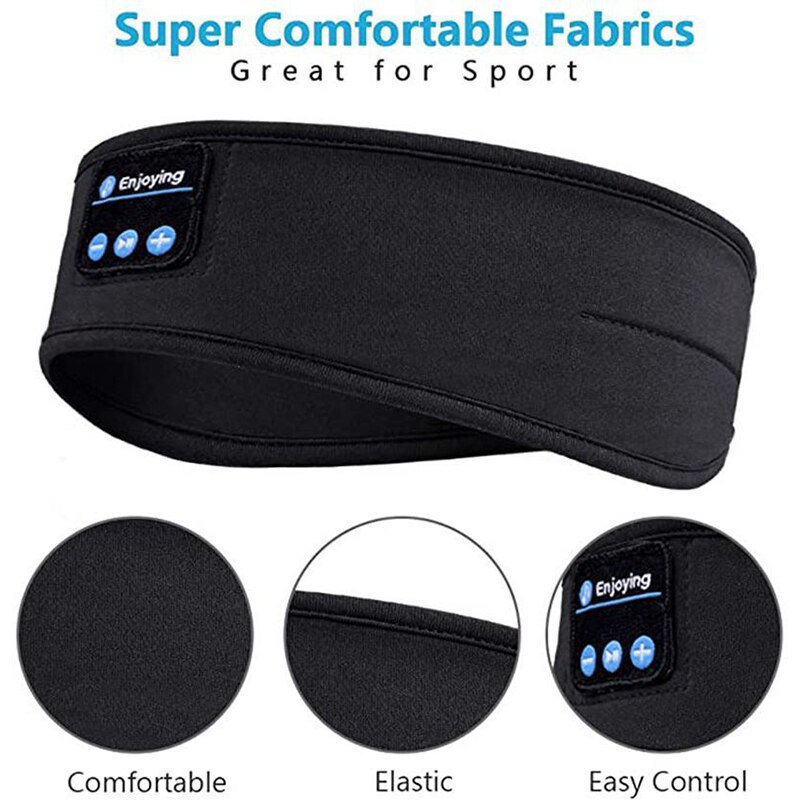 Bluetooth spánkové sluchátka měkká látková čelenka