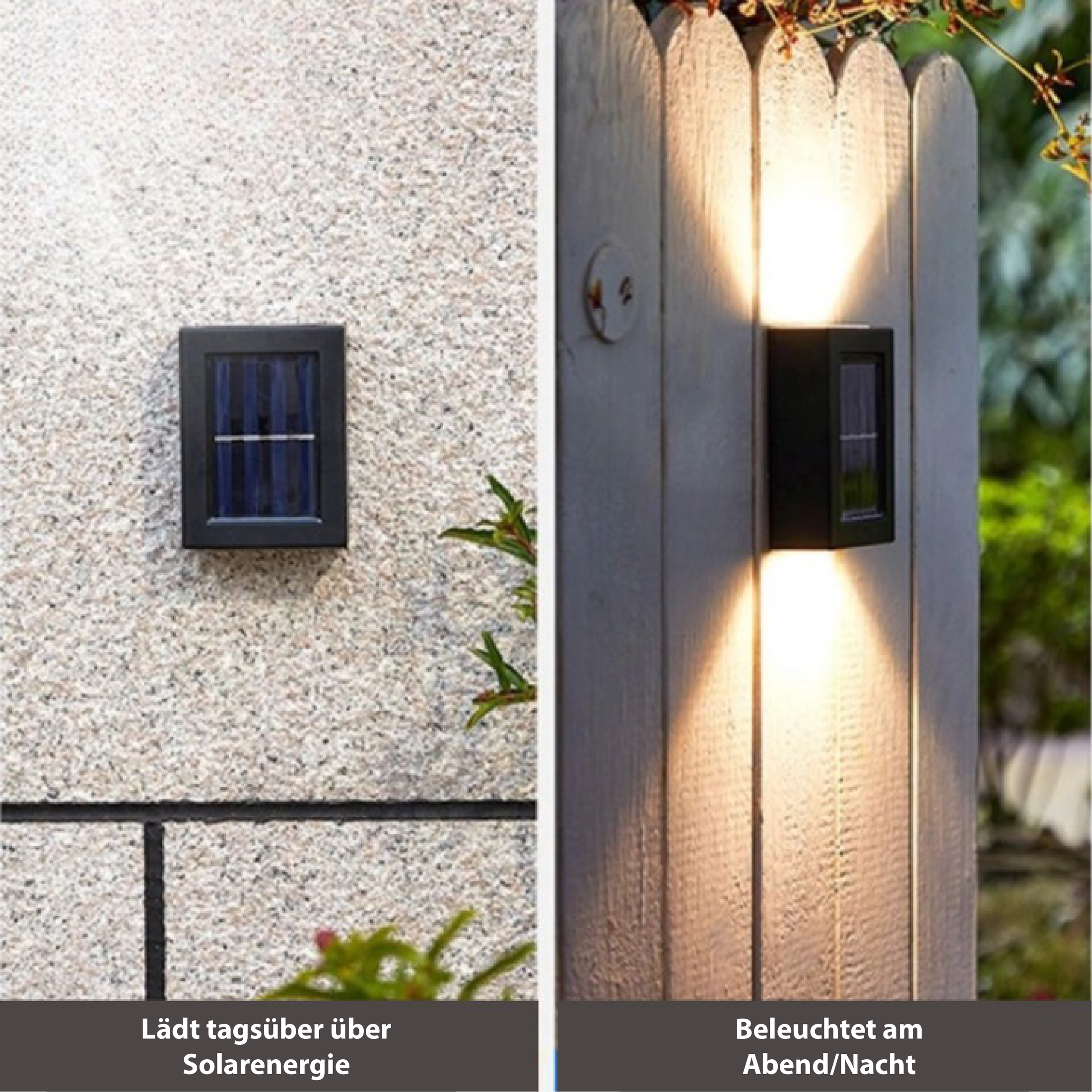 Appliques murales LED SolarGlow | Allumage/Extinction automatique et étanches pour jardin