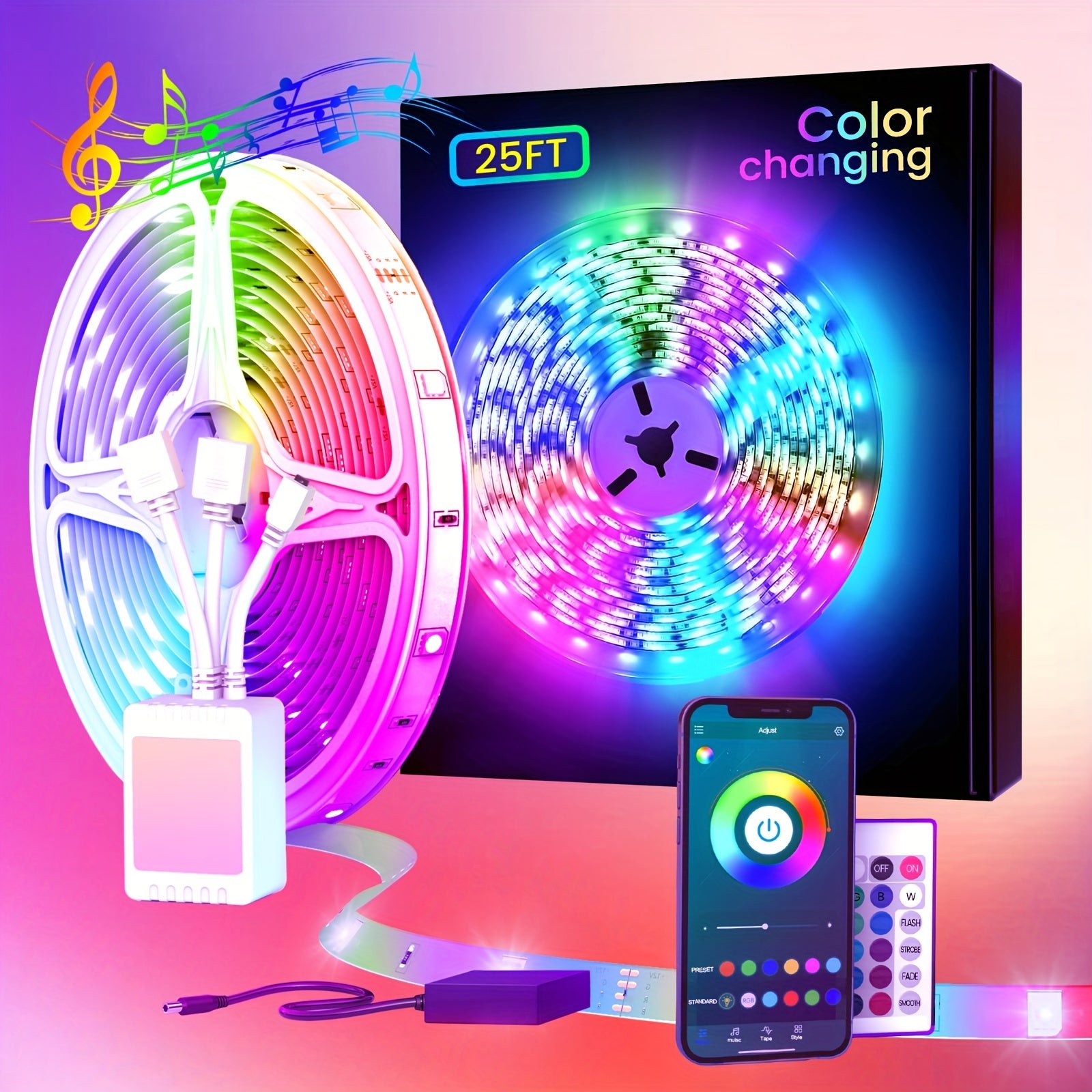 LED-strips med farveskift og app-styring