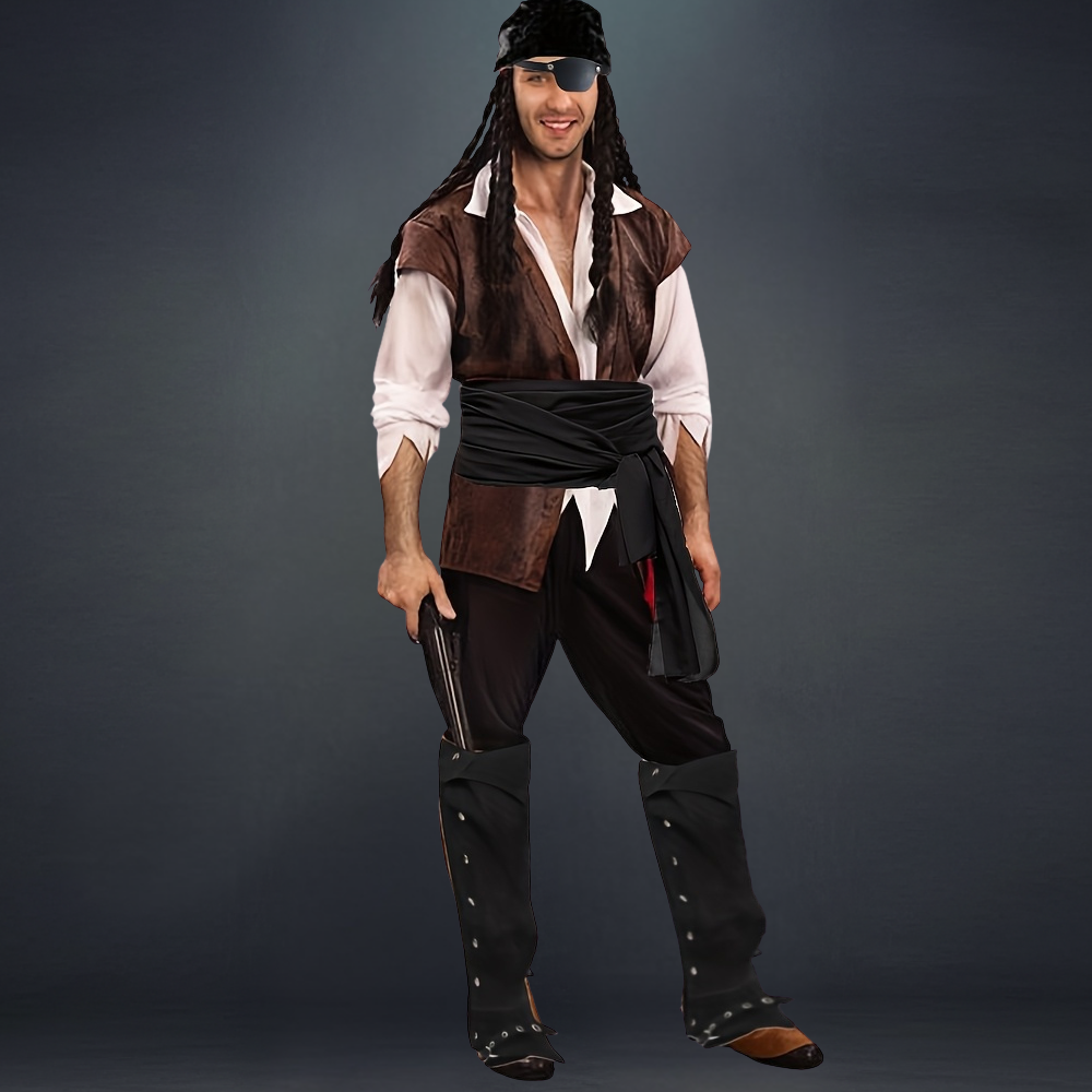 Halloween Male Pirate Outfit Costume Set