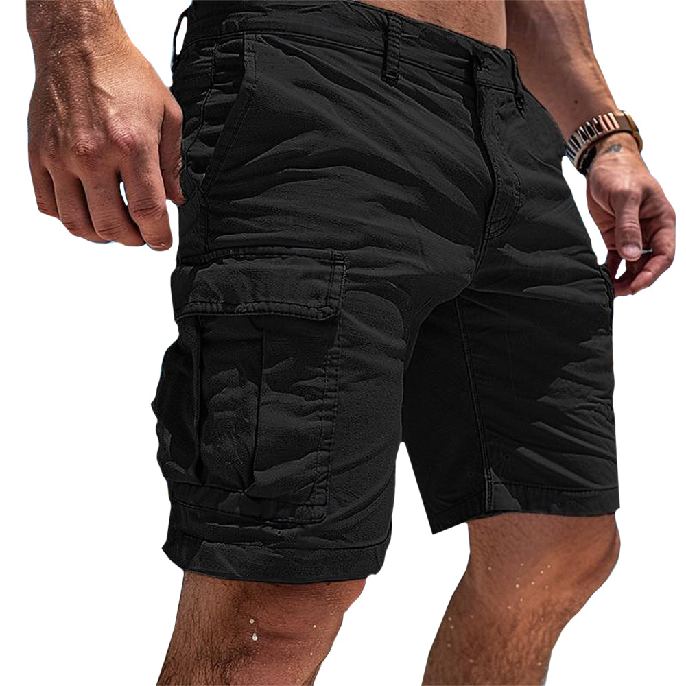 Bomulds cargoshorts med lommer til mænd