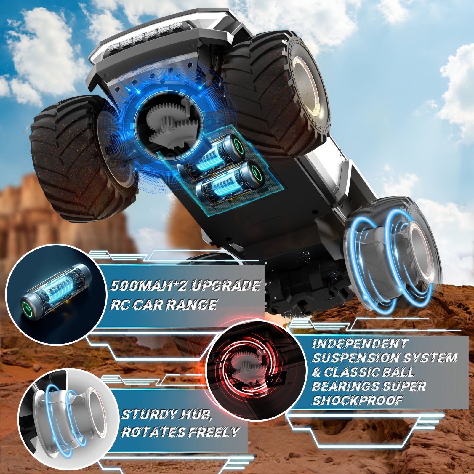 Fjernbetjent terrængående monstertruck