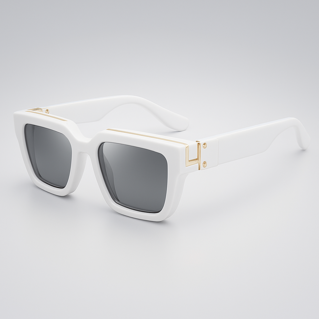Lunettes de soleil carrées noires avec protection UV