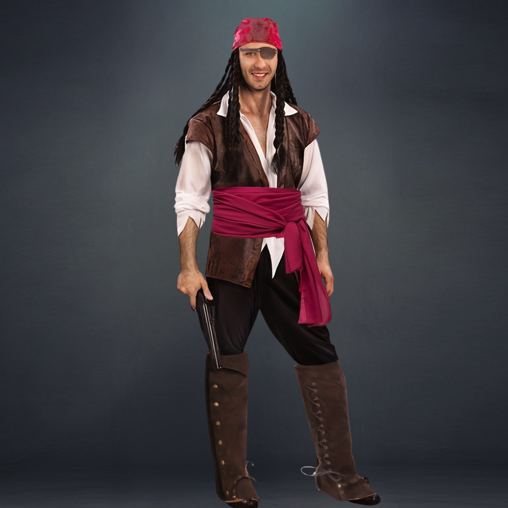 Halloween Male Pirate Outfit Costume Set