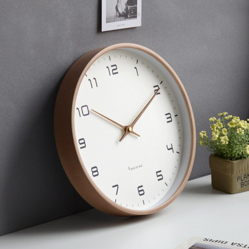 NordicGlow Dřevěné nástěnné hodiny - minimalistický skandinávský design pro nadčasovou eleganci