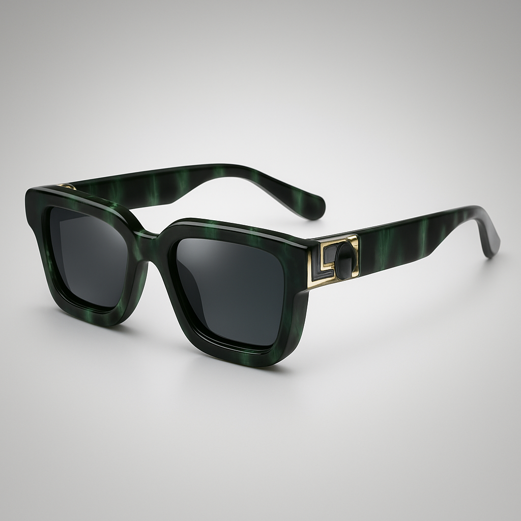 Lunettes de soleil carrées noires avec protection UV
