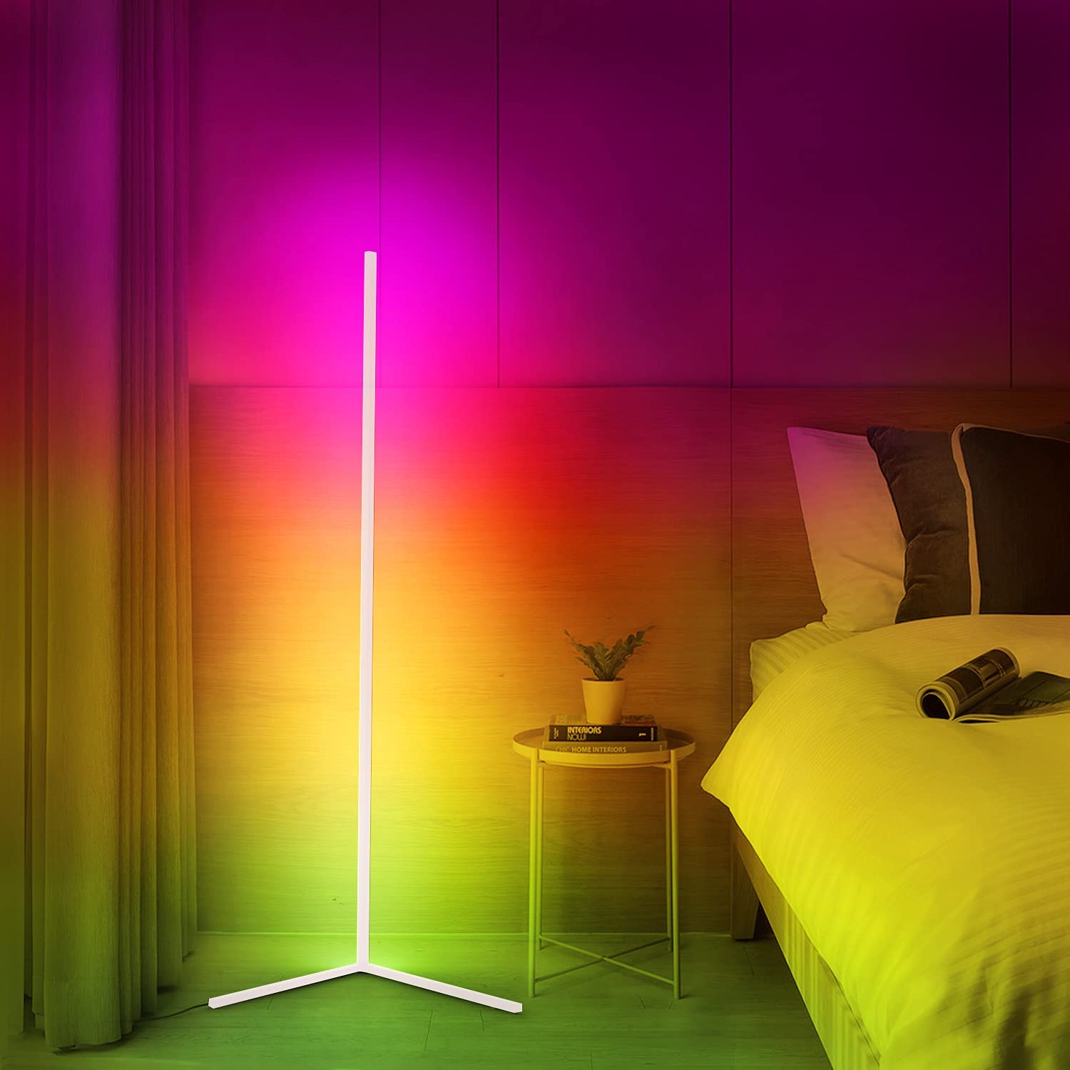 Moderní LED hliníková rohová stojací lampa