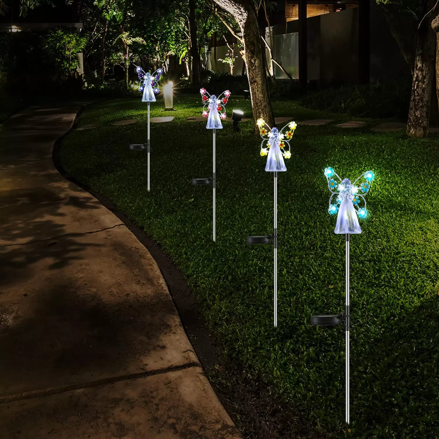 Lanterne de jardin LED Ange solaire Luminous Haven – Éclairage extérieur élégant pour jardins et mémoriaux