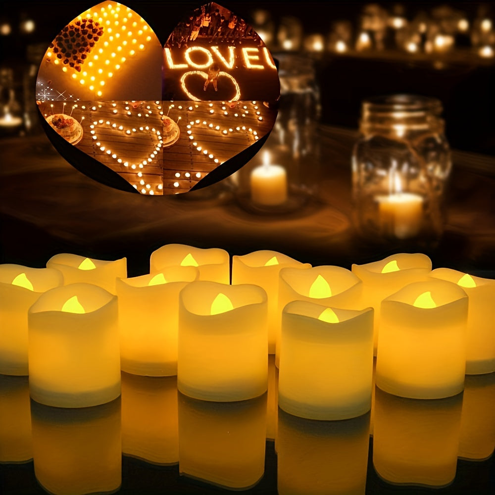 GlowFlicker - Lot de 24/50/100 bougies LED sans flamme pour ambiance romantique