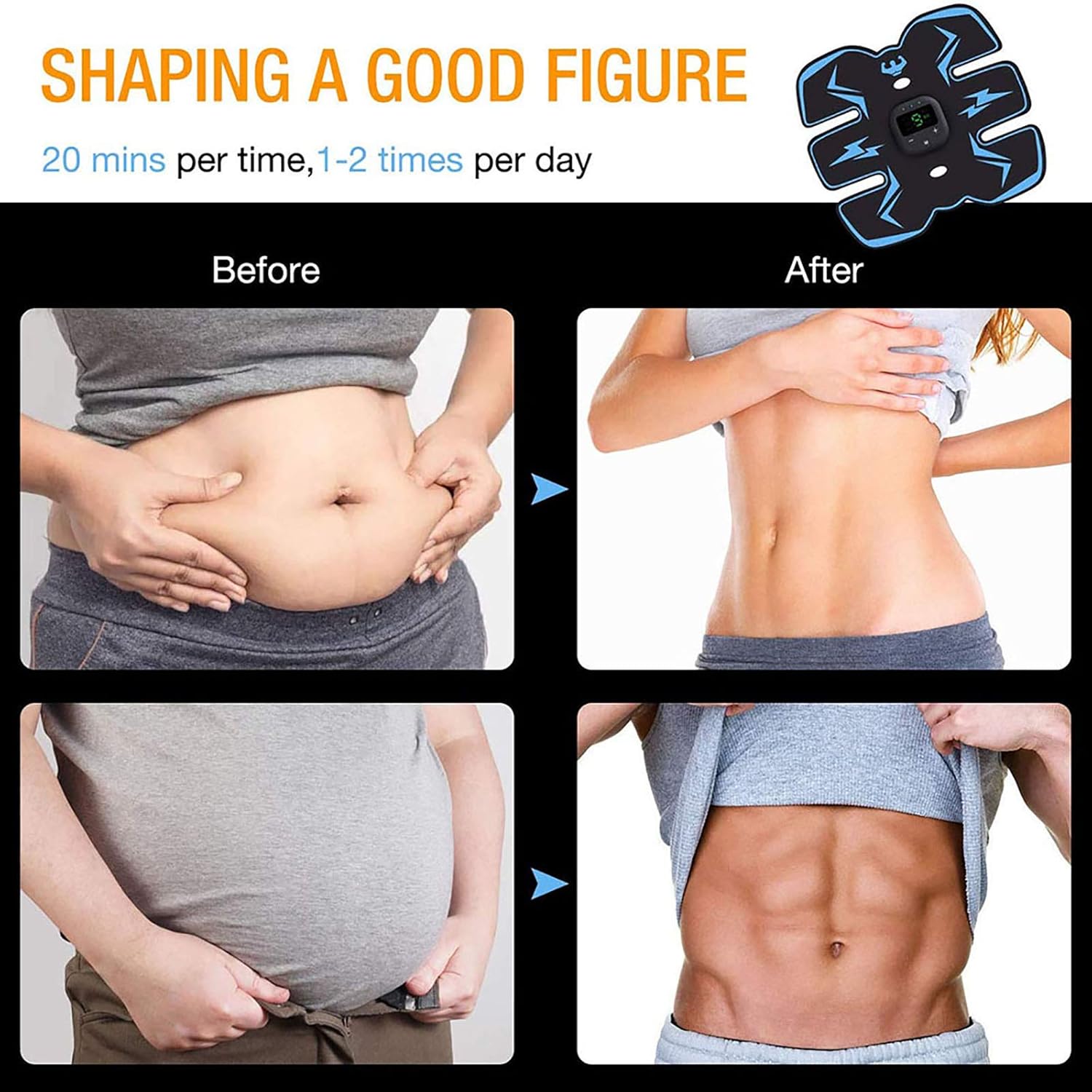 Abs Stimulator Belt with EMS Muscle Training