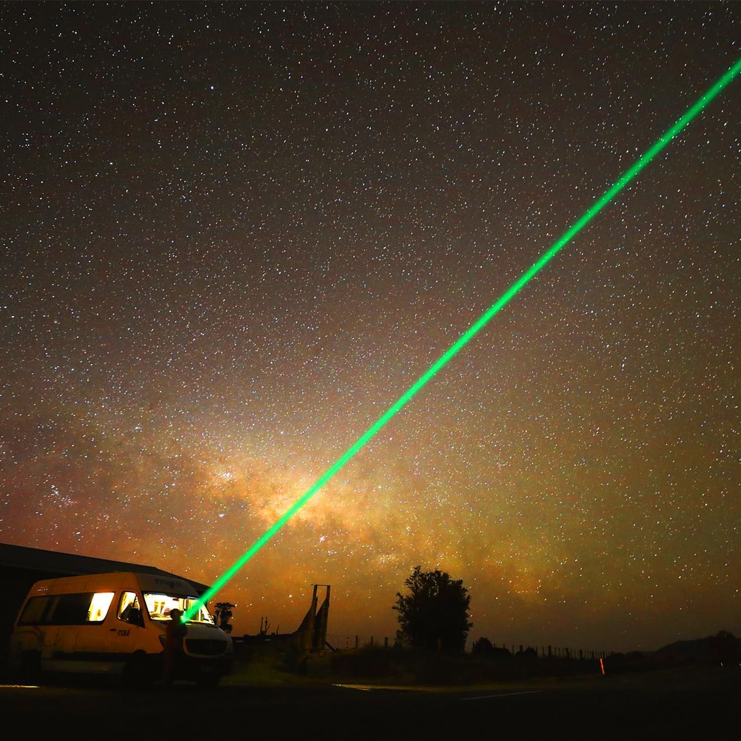 Laserový ukazovátko dobíjecí zelené venkovní kovová baterka
