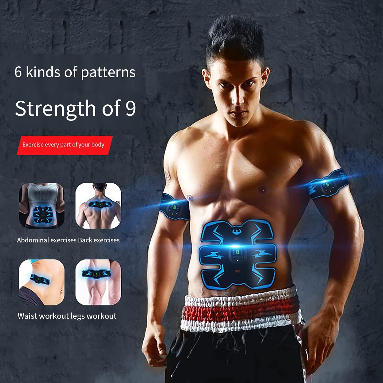 Abs Stimulator Belt with EMS Muscle Training