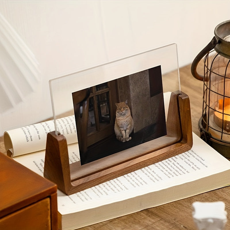 Digital fotoramme akryl træ borddisplay