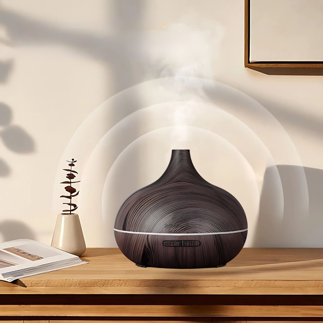 Aroma difuzér s dřevěným vzorem zvlhčovač vzduchu pro domácnost