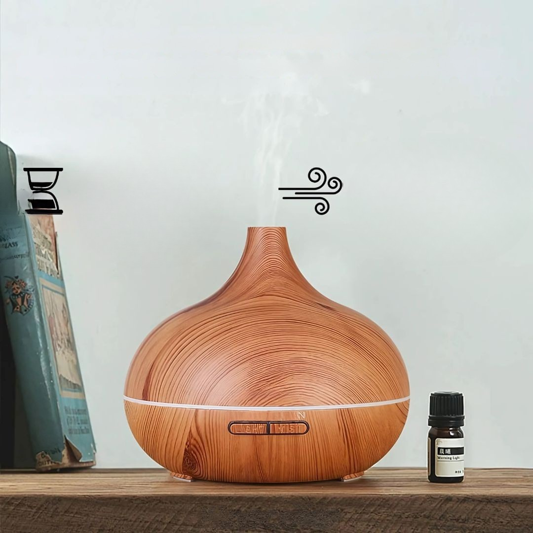 Aroma difuzér s dřevěným vzorem zvlhčovač vzduchu pro domácnost
