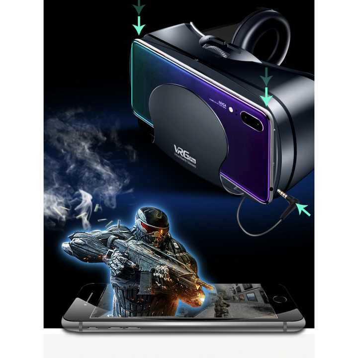 VR Headset with Built-In Headphones