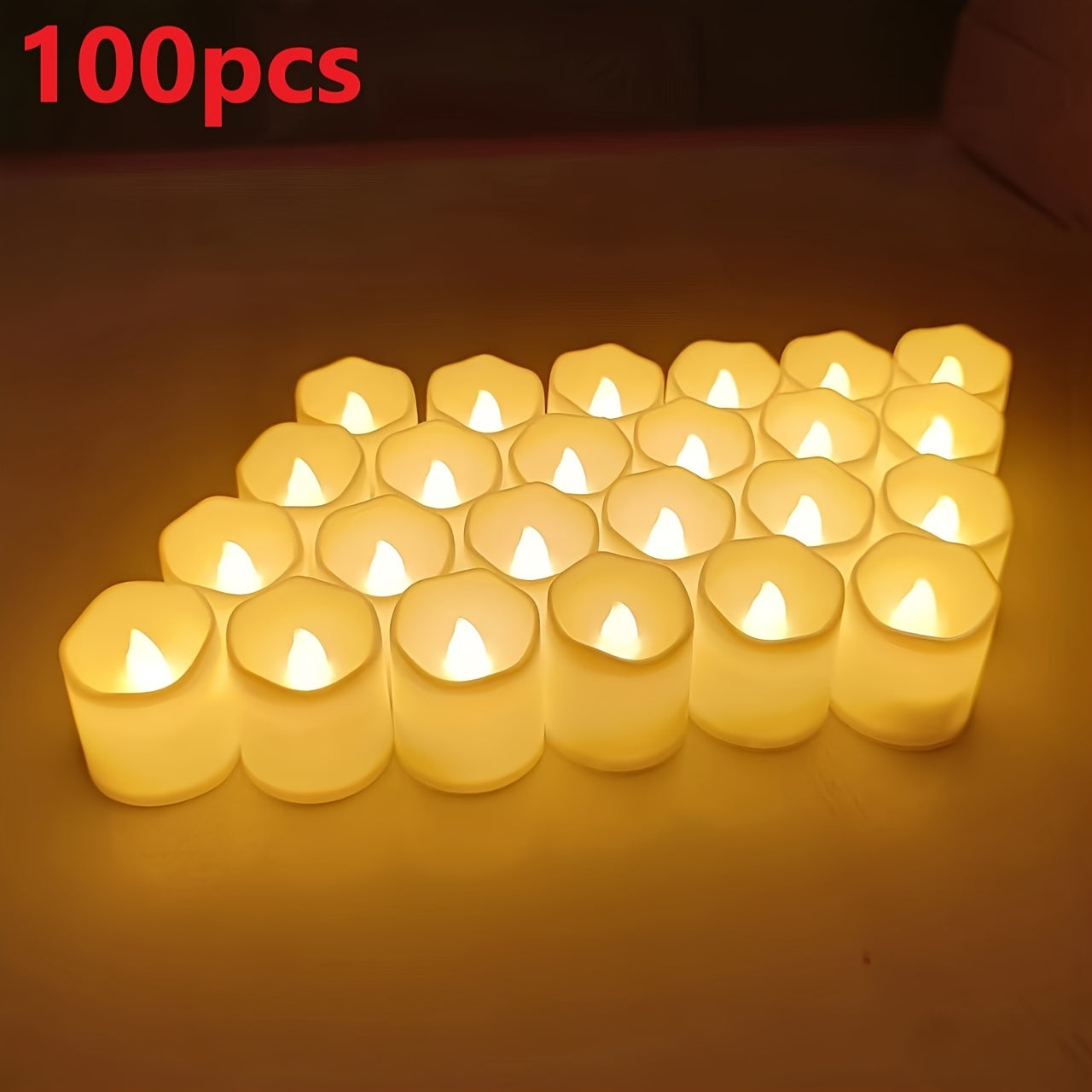 GlowFlicker - Lot de 24/50/100 bougies LED sans flamme pour ambiance romantique
