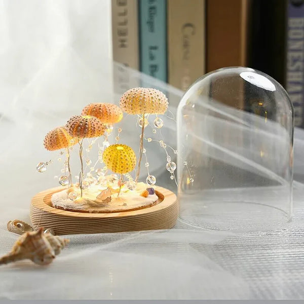 Glasbordlampe med blødt stemningslys