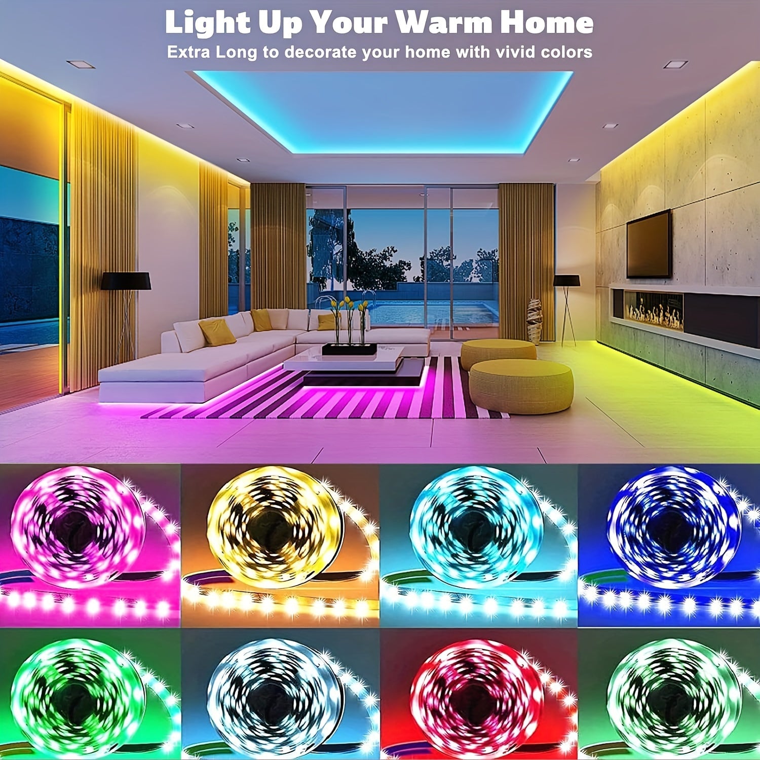 LED-strips med farveskift og fjernbetjening