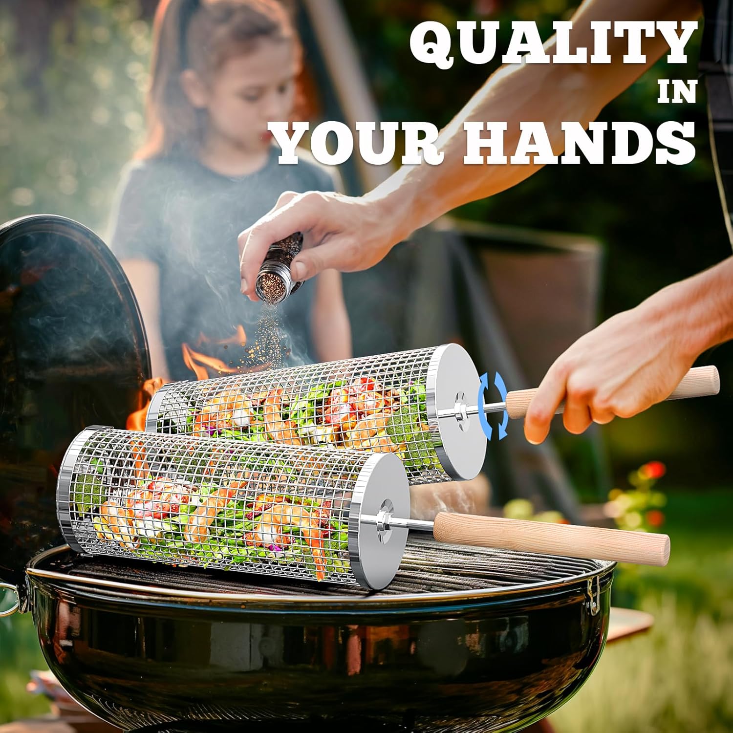 Paniers de grill premium | Outil de barbecue en acier inoxydable pour la cuisson en plein air