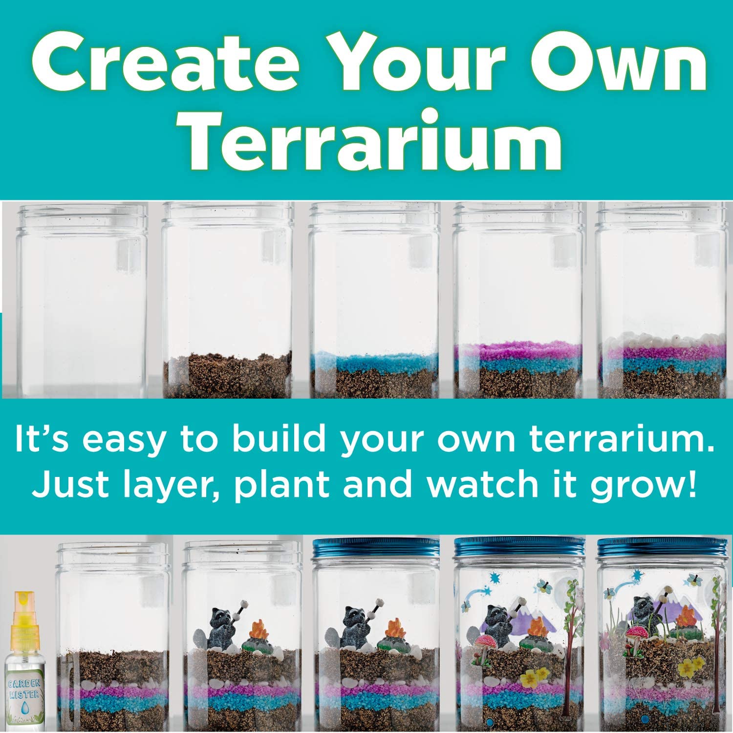 Plantevækst sæt farverigt terrarium sæt